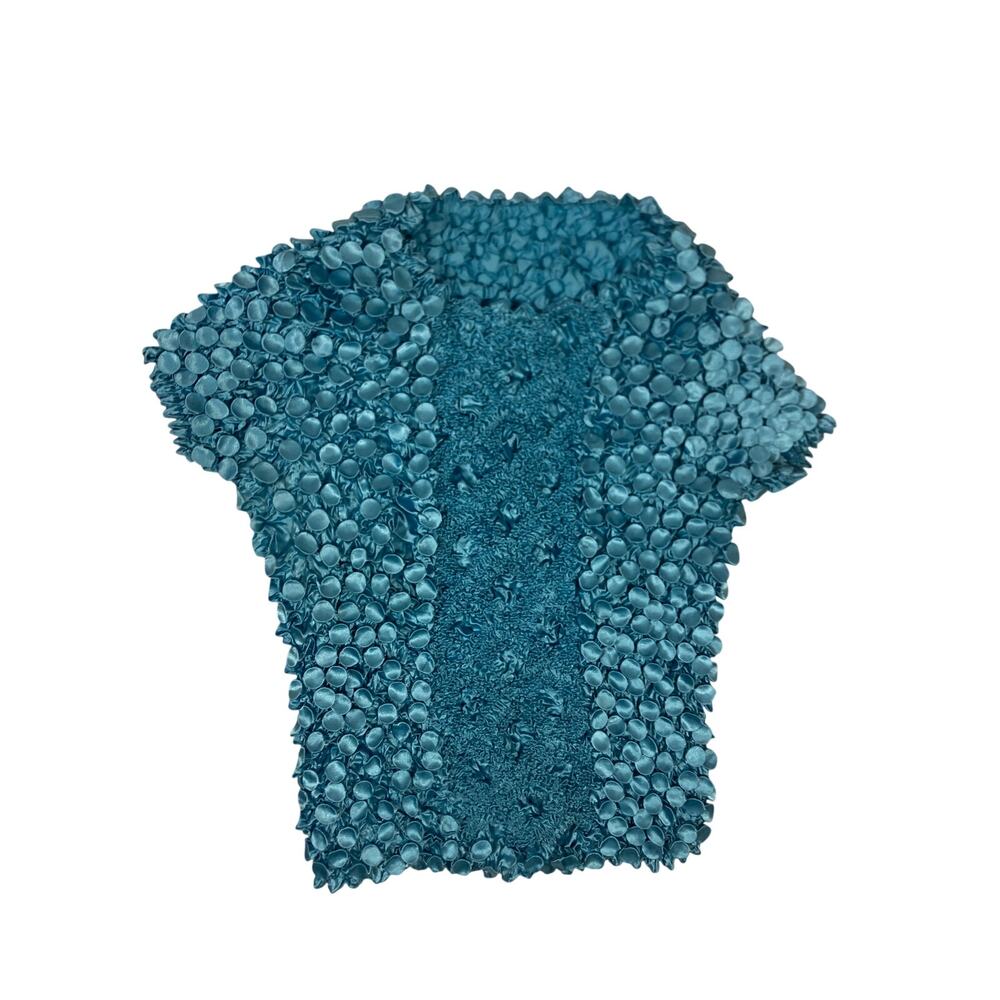 90s Vintage Turquoise Teal Stretch Top Magic Scarf | One Size Y2K VTG